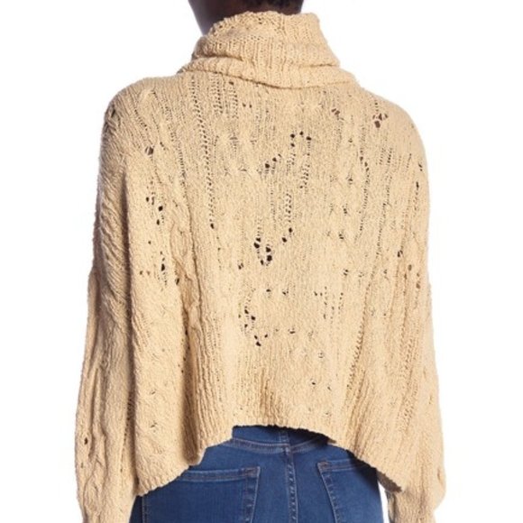 Free People |  Women's Shafes Of Dawn Pullover Sweater | Ivory | Size M - Picture 4 of 4